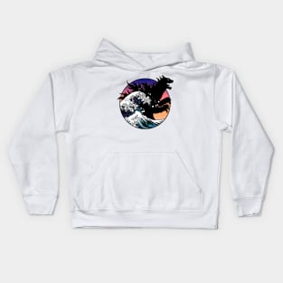 Shadow of the Great Wave Kids Hoodie